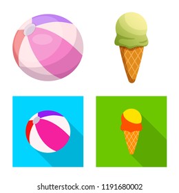 Vector illustration of pool and swimming icon. Set of pool and activity stock vector illustration.