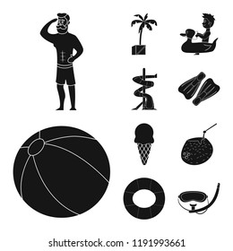 Vector illustration of pool and swimming icon. Collection of pool and activity vector icon for stock.