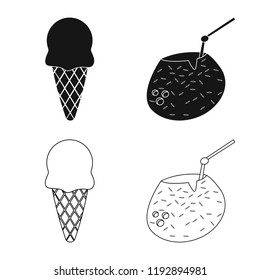 Vector illustration of pool and swimming icon. Set of pool and activity vector icon for stock.