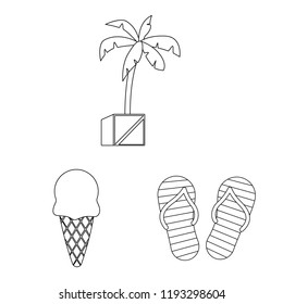 Vector illustration of pool and swimming icon. Set of pool and activity stock vector illustration.