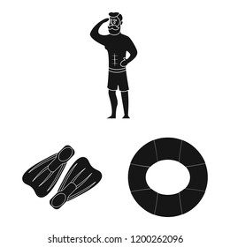 Vector illustration of pool and swimming icon. Collection of pool and activity vector icon for stock.