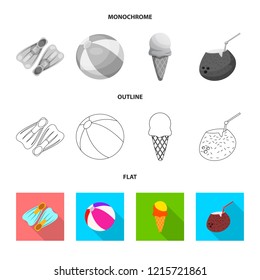 Vector illustration of pool and swimming icon. Collection of pool and activity stock vector illustration.