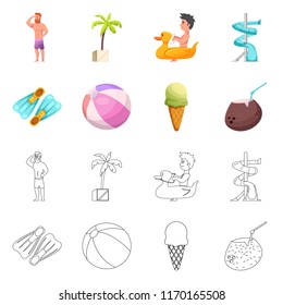 Vector illustration of pool and swimming logo. Set of pool and activity vector icon for stock.
