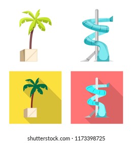 Vector illustration of pool and swimming logo. Collection of pool and activity stock vector illustration.