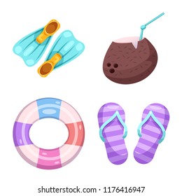 Vector illustration of pool and swimming logo. Set of pool and activity vector icon for stock.