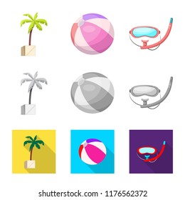 Vector illustration of pool and swimming logo. Set of pool and activity vector icon for stock.