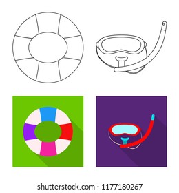 Vector illustration of pool and swimming logo. Collection of pool and activity vector icon for stock.