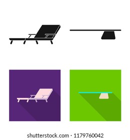 Vector illustration of pool and swimming logo. Set of pool and activity vector icon for stock.