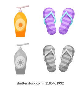 Vector illustration of pool and swimming logo. Set of pool and activity stock symbol for web.