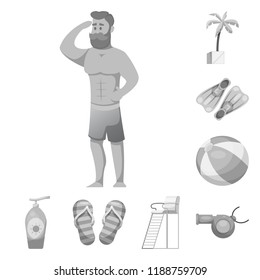 Vector illustration of pool and swimming logo. Set of pool and activity stock vector illustration.