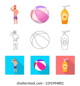 Vector illustration of pool and swimming logo. Collection of pool and activity vector icon for stock.