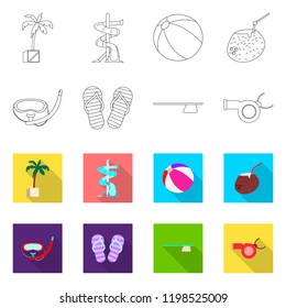 Vector illustration of pool and swimming logo. Set of pool and activity vector icon for stock.
