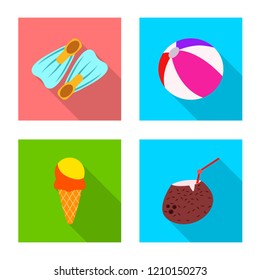 Vector illustration of pool and swimming logo. Set of pool and activity stock symbol for web.