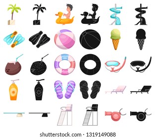 Vector illustration of pool and swimming logo. Collection of pool and activity vector icon for stock.