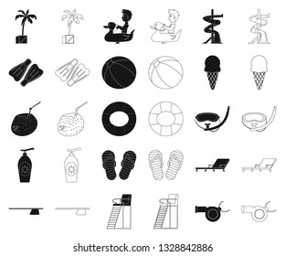 Vector illustration of pool and swimming logo. Collection of pool and activity vector icon for stock.