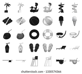Vector illustration of pool and swimming logo. Collection of pool and activity vector icon for stock.
