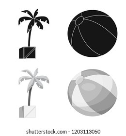 Vector illustration of pool and swimming sign. Set of pool and activity stock symbol for web.