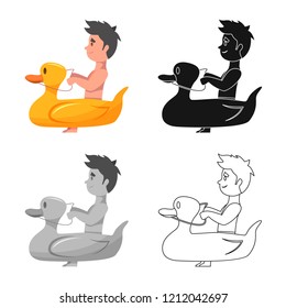 Vector illustration of pool and swimming sign. Collection of pool and activity stock vector illustration.
