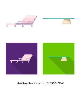 Vector illustration of pool and swimming symbol. Set of pool and activity vector icon for stock.