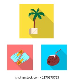 Vector illustration of pool and swimming symbol. Set of pool and activity vector icon for stock.