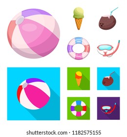 Vector illustration of pool and swimming symbol. Collection of pool and activity stock symbol for web.
