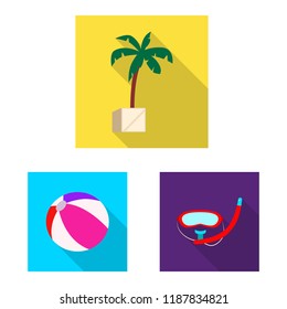 Vector illustration of pool and swimming symbol. Collection of pool and activity vector icon for stock.