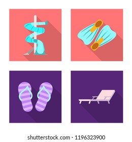 Vector illustration of pool and swimming symbol. Collection of pool and activity stock vector illustration.
