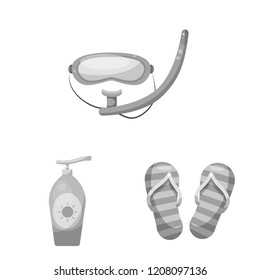 Vector illustration of pool and swimming symbol. Collection of pool and activity stock vector illustration.