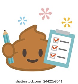Vektor-Illustration von Poop mit Scheckblatt