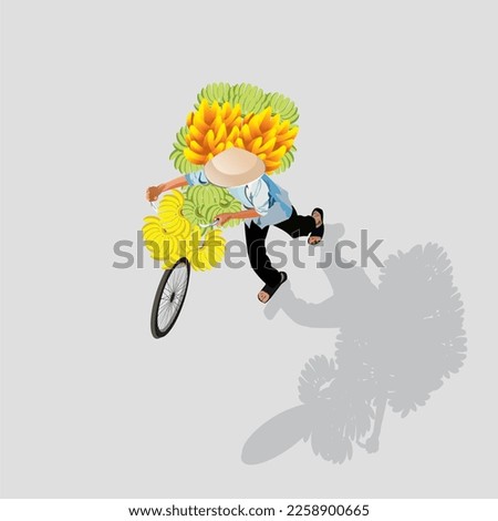 Vector illustration of poor people working hard in minimalistic concept.