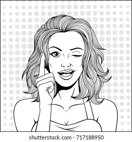 Vector illustration, pop art beautiful girl, on a retro background

Vector illustration, pop art beautiful girl, on a retro background


