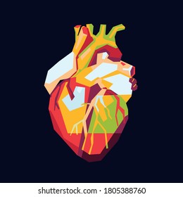 vector illustration of pop art colorful heart