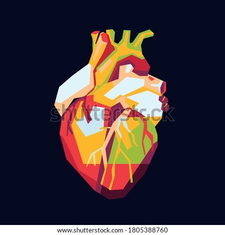 vector illustration of pop art colorful heart