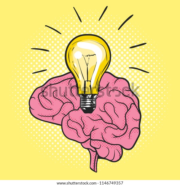 Vector Illustration Pop Art Light Bulb Stock Vector Royalty Free