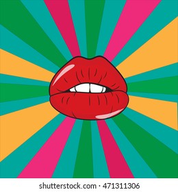 vector illustration pop art lips