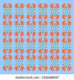 Vector illustration of pop art retro patrenina with flowers