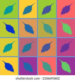 Vector illustration of pop art retro pattern with leaves pattern texture with leaves .