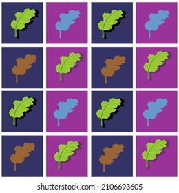 Vector illustration of pop art retro pattern with leaves pattern texture with leaves .