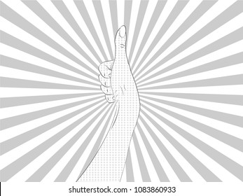 Vector illustration of pop art style. Vector black and white background in pop art retro comic style. 