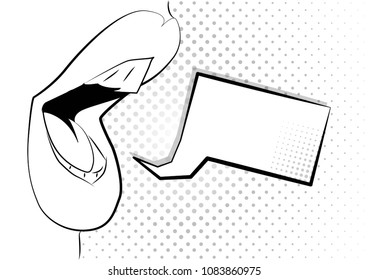 Vector illustration of pop art style. Vector black and white background in pop art retro comic style. 