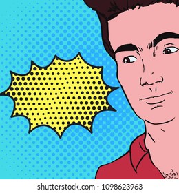 Vector illustration of pop art style man