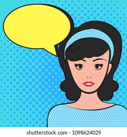 Vector illustration of pop art style woman