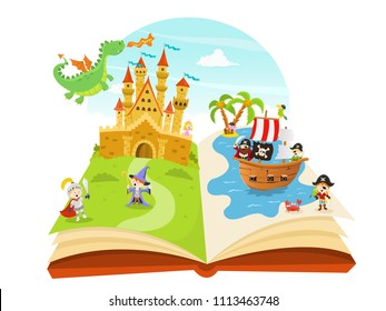 Vector Illustration of a Pop Up Fairy Tale Book