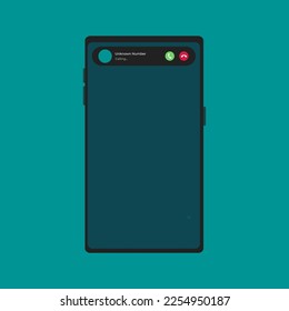 Vector illustration pop up incoming call notification. WhatsApp calling template, Michatting, kakao, and message app. Dynamic island apple