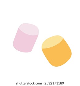 Vector illustration of pop and simple marshmallowes. Recommended for Halloween events.