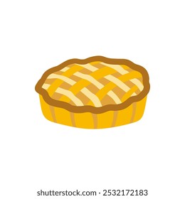 A vector illustration of a pop and simple pumpkin pie. Recommended for Halloween events.