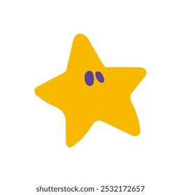 A vector illustration of a pop and simple star character. Recommended for Halloween events.