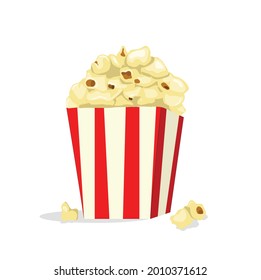 Vector illustration of Popcorn box isolated on white background.