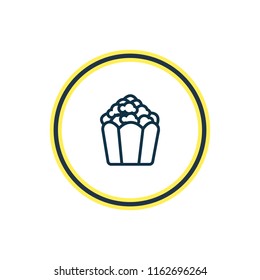 Vector illustration of popcorn icon line. Beautiful celebration element also can be used as cinema snack icon element.