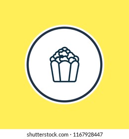 Vector illustration of popcorn icon line. Beautiful event element also can be used as cinema snack icon element.